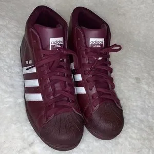 adidas Shoes Adidas Burgundy Pro Model High Top Mens Sneakers Size 85 Poshmark
